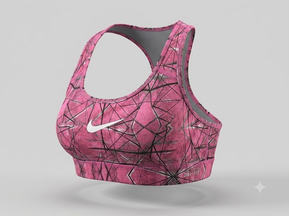 Women's Nike Pro Dri-FIT Sports Bra Size Small Pink Geometric Racerback