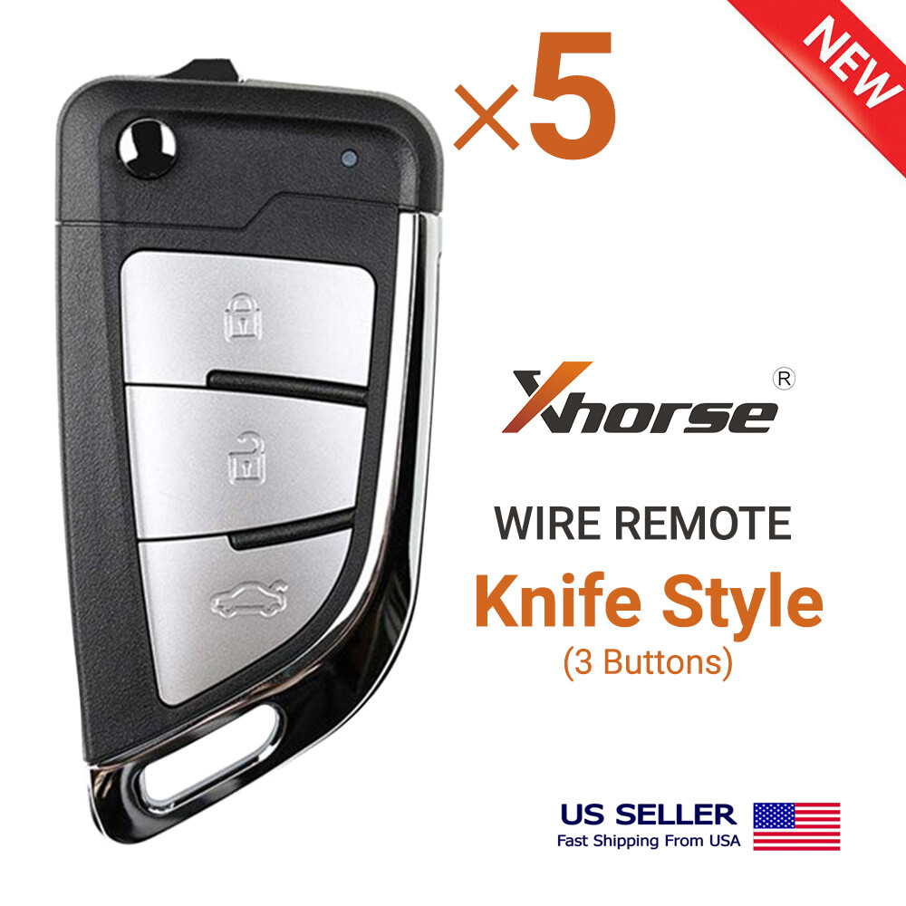 5x Xhorse Wired Flip Remote Key Knife Style 3 Buttons XKKF21EN