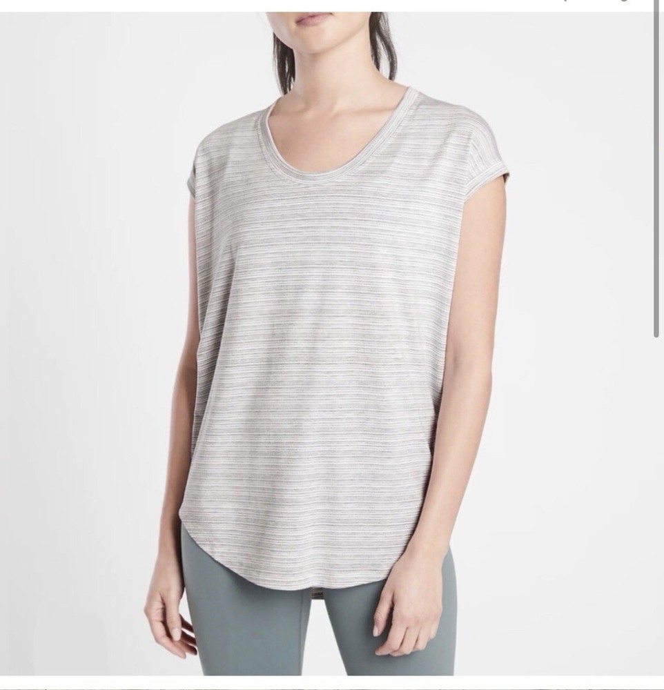 Athleta Cloudlight Stratus Striped Tee Size Large