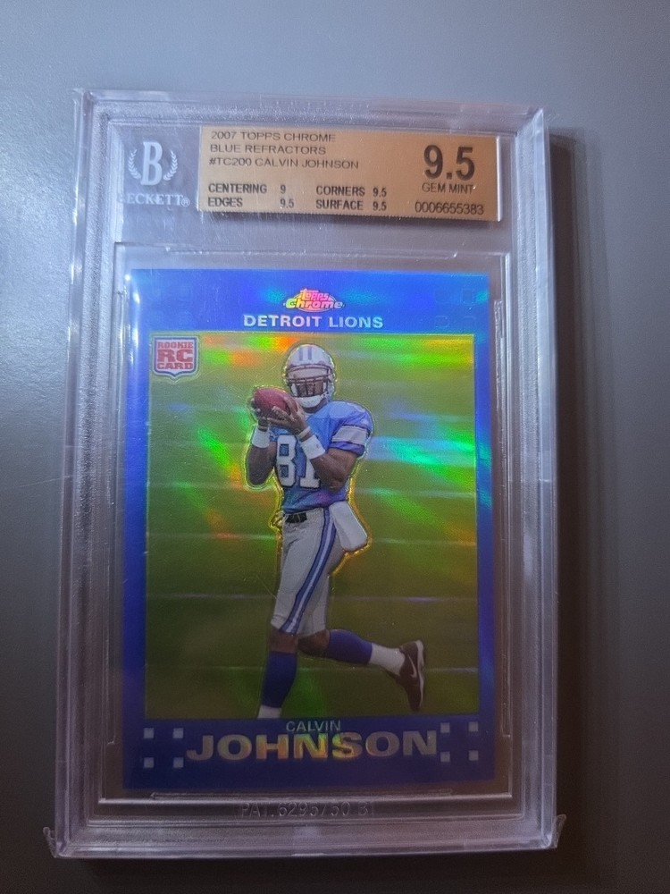 2007 Topps Chrome - Calvin Johnson #TC200 Blue Refractor (RC)
