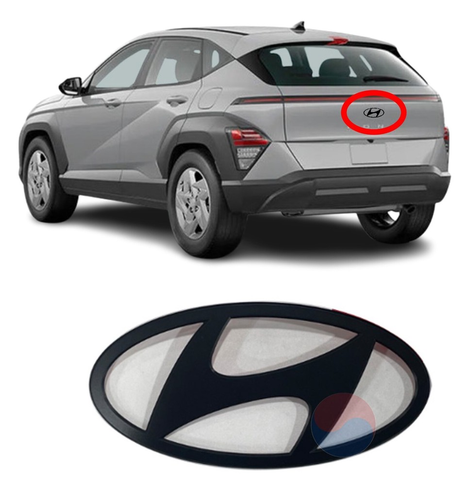 Genuine OEM Black Rear Emblem Badge H Logo for Hyundai KONA SX2 23~26+