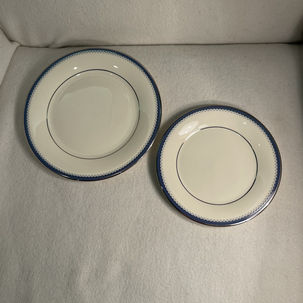 Minton Clifton Pattern Fine Bone China 1 Salad & 1 Bread Plate 2 Pieces