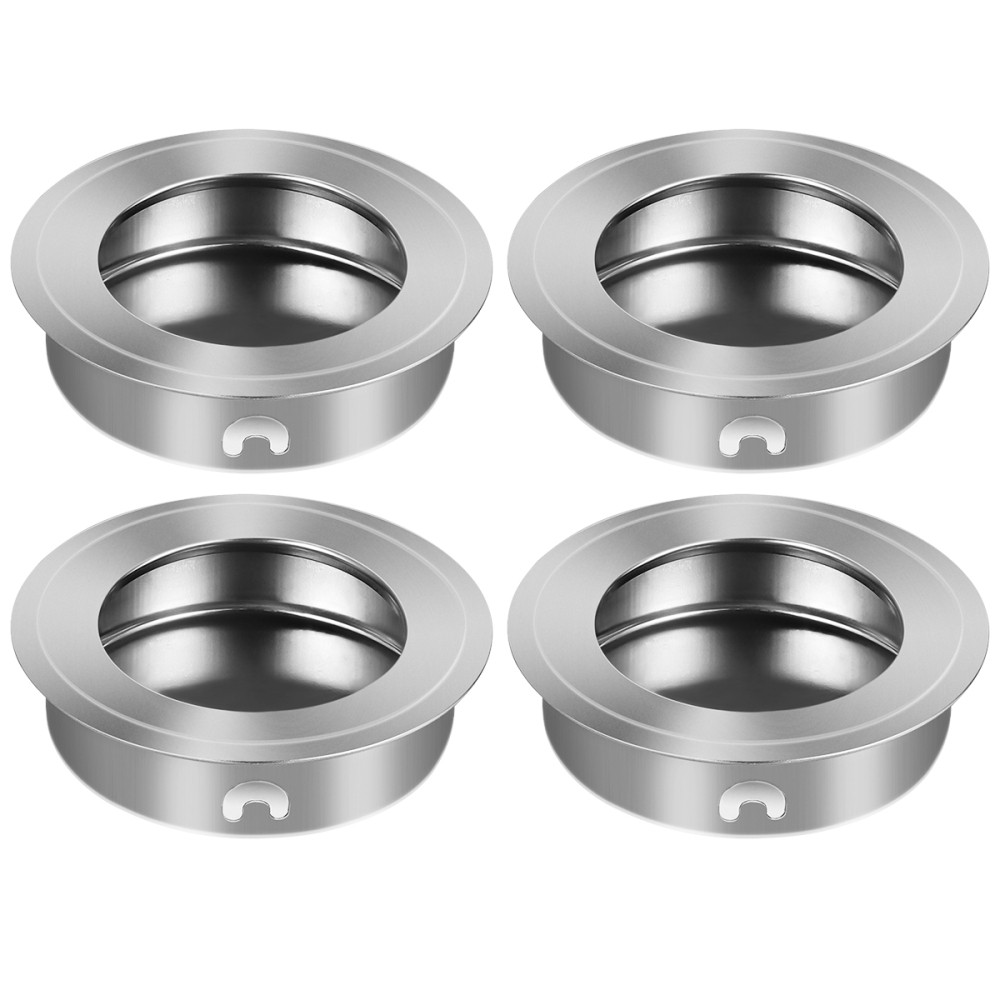 Recessed Door Handles White Flush Pull Round Closet Finger Circular