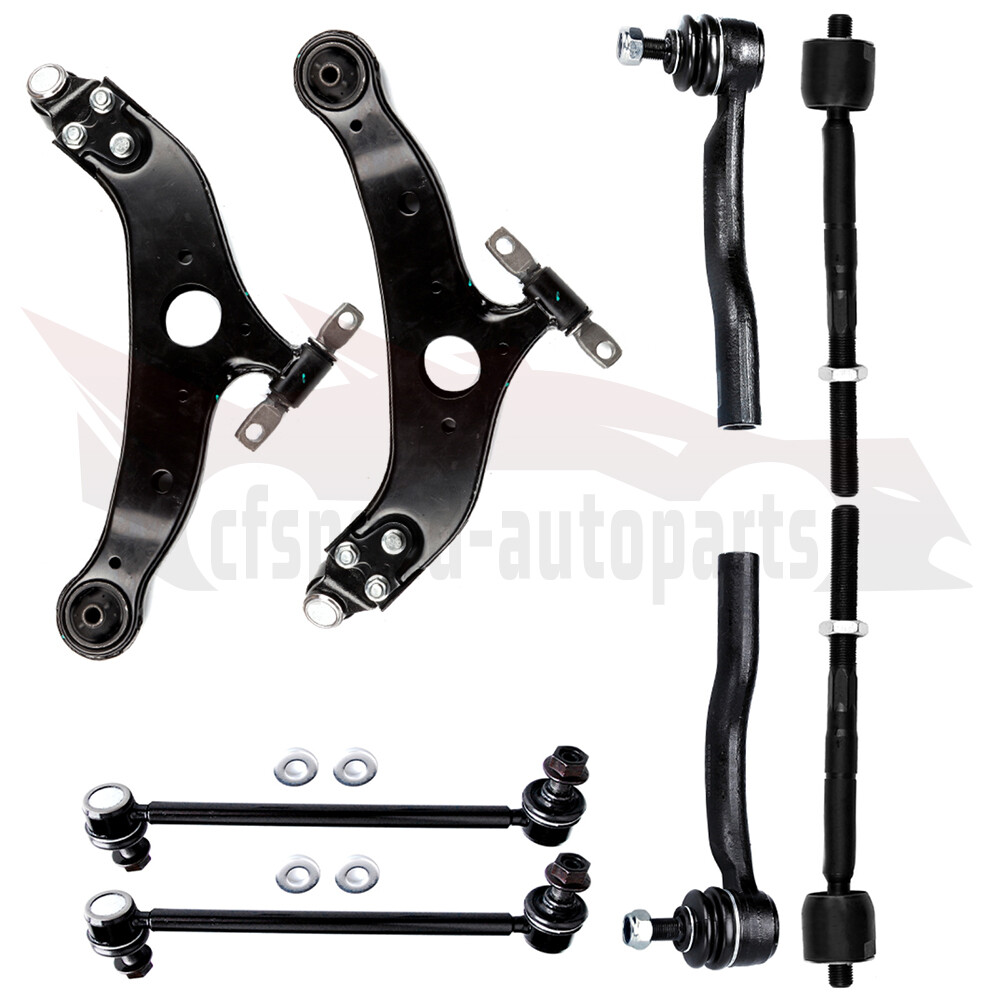 8pcs Front Lower Control Arm Tie Rod End Sway Bar For 2004-2010 Toyota Sienna