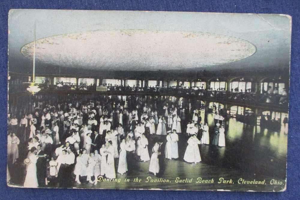 1911 Cleveland Ohio Euclid Beach Park Dance Pavilion Dancers Interior Postcard
