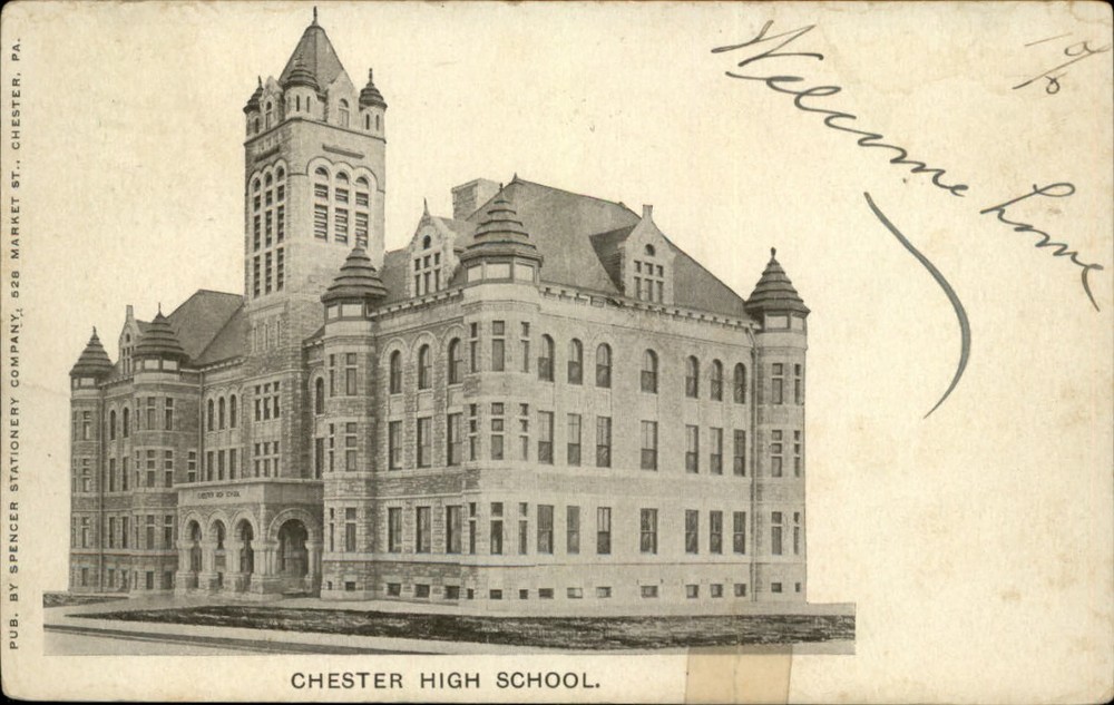 High School Chester Pennsylvania vintage UDB posted postcard a962