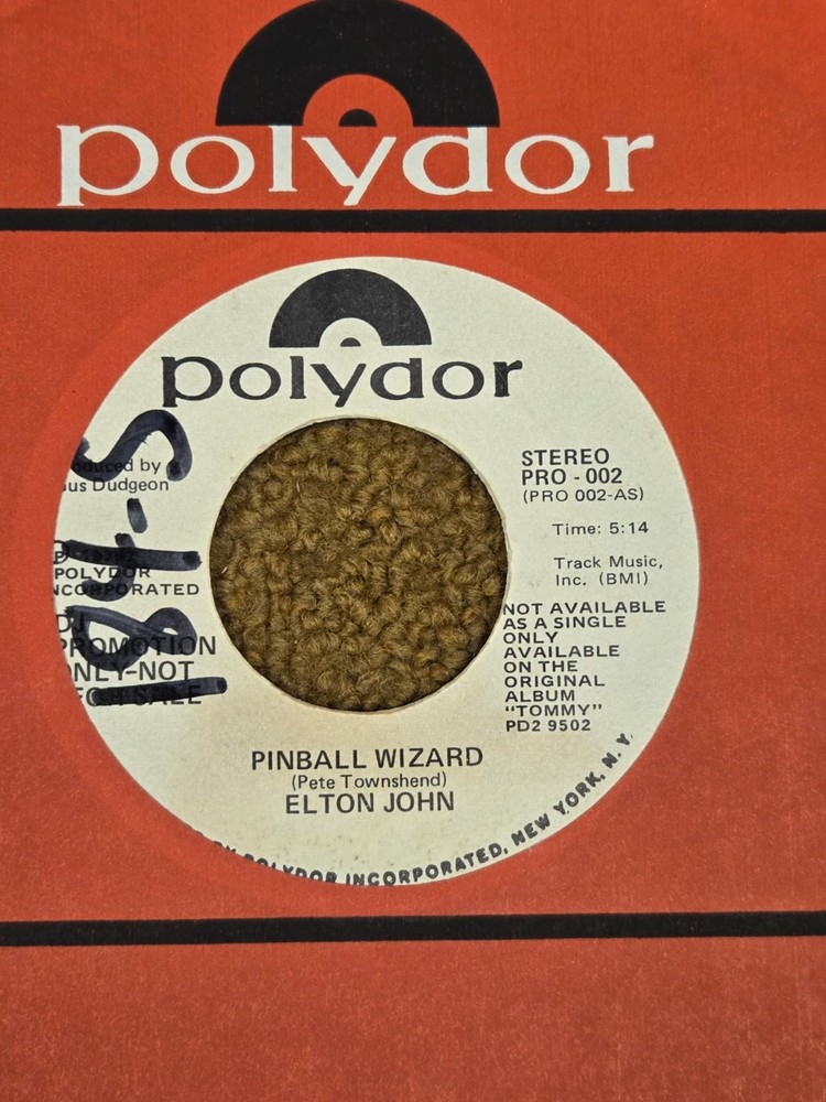 45 RPM Elton John / Tina Turner POLYDOR DJ 002 Pinball Wizard / Acid Queen VG++