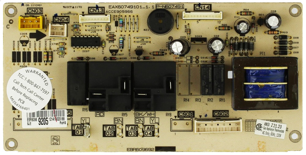 LG Range EBR60969205 Power Control Board Assembly