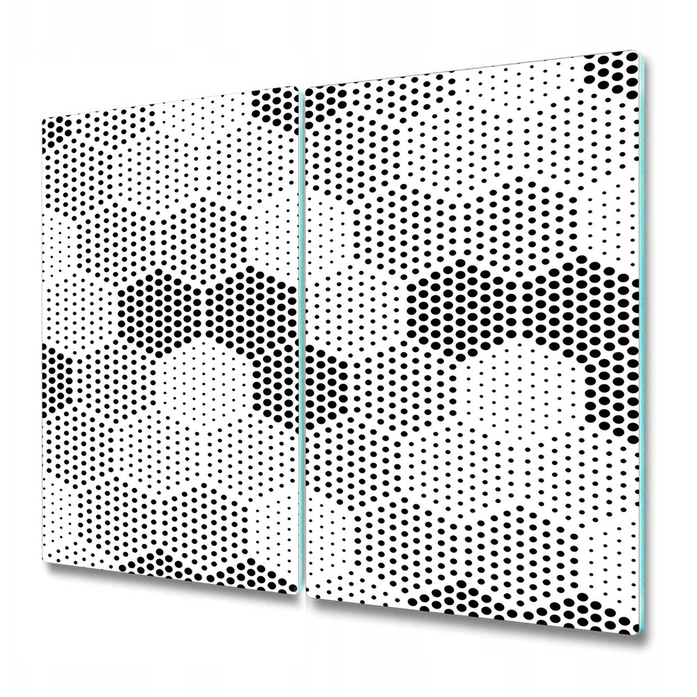Tempered Glass Chopping Cutting Board Hexagon Illusion white and black 2x30x52
