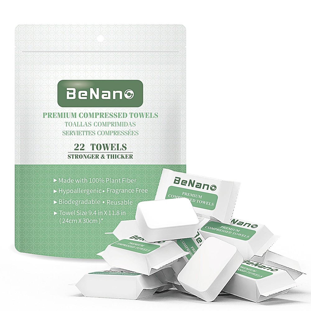 Biodegradable Quick-Dry Compressed Face Towels 11.8x9.4 Inches 100% Biobased