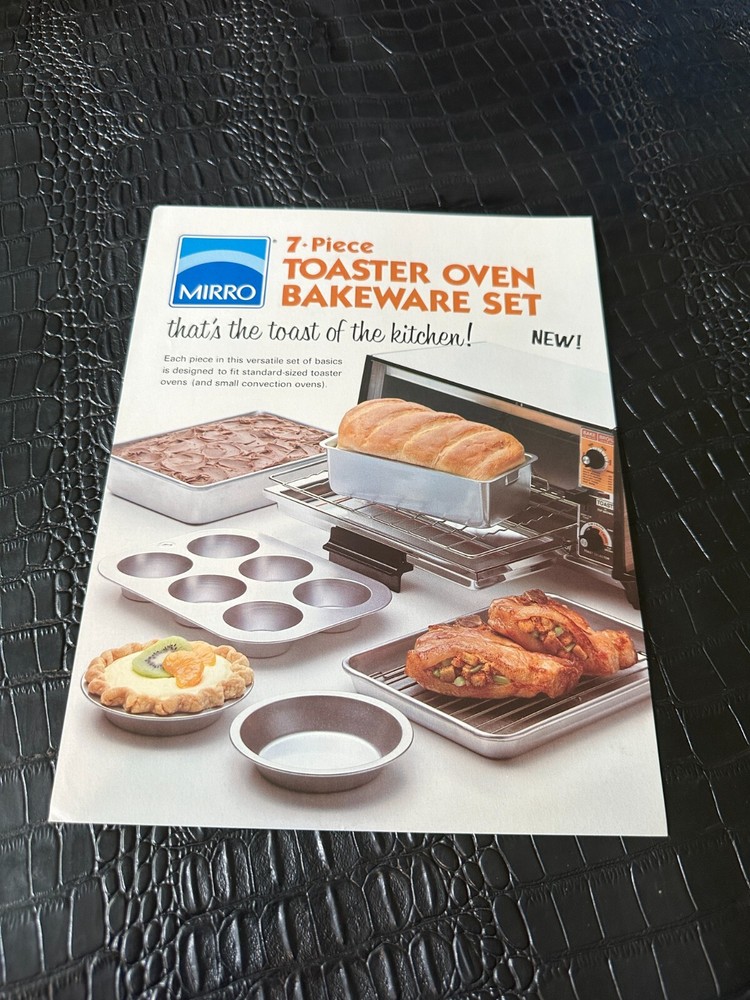 Vintage Mirro 7-Piece Toaster Oven Bakeware Set Ad Sheet M8786