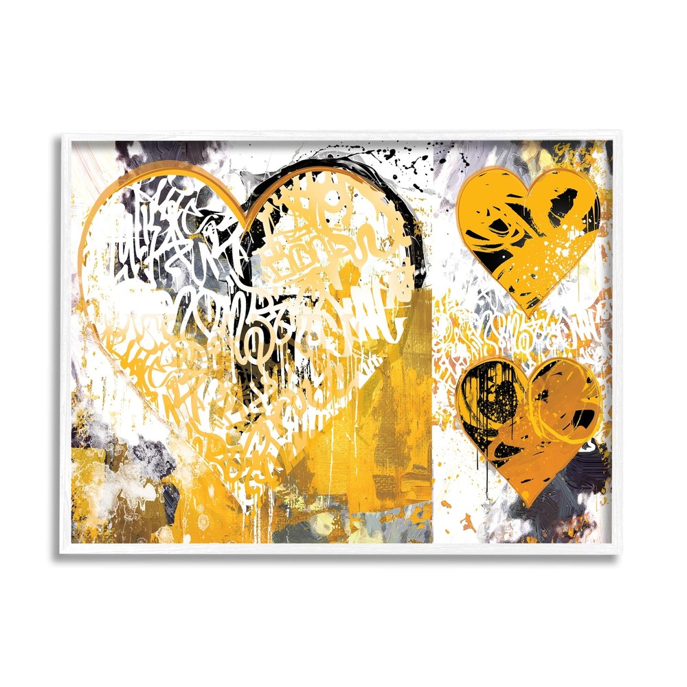 Urban Paint Drip Graffiti Heart Shape Framed Wall Art, Design by Porter Hastings