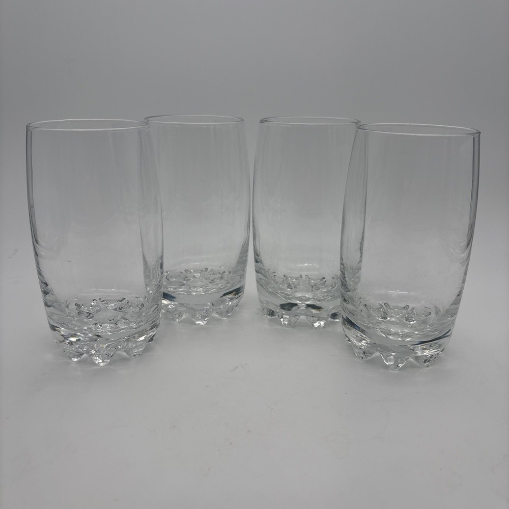 Set Of 4 Bormioli Rocco Galassia 14 oz Clear Drinking Glasses Tumblers Italy