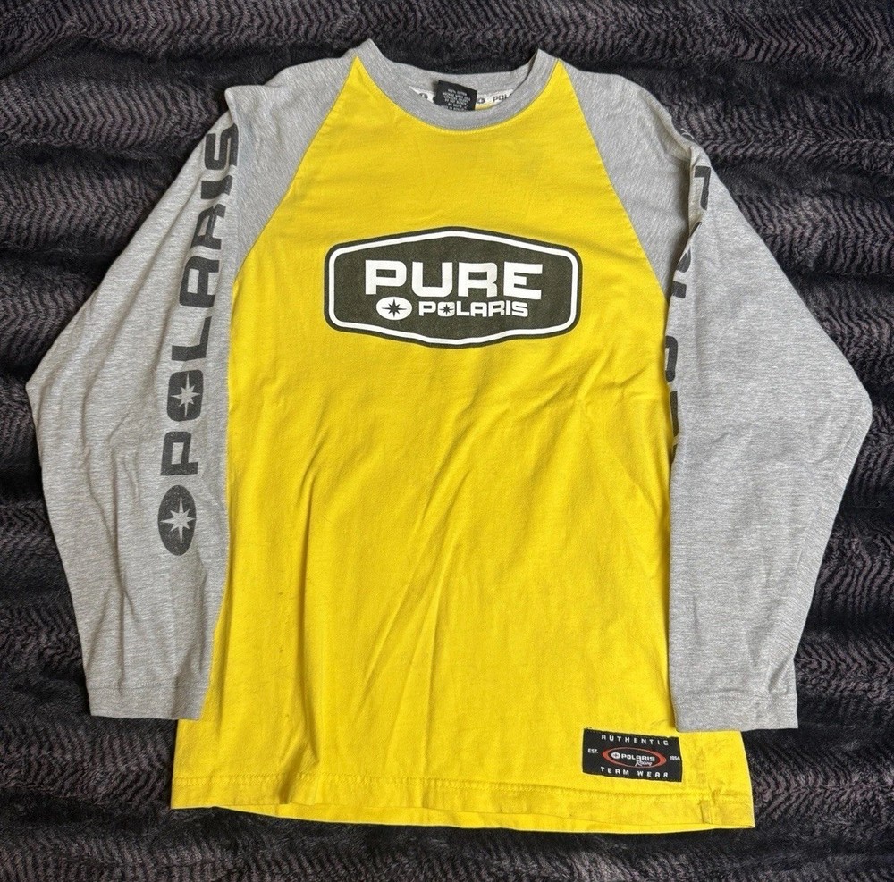 Vintage Y2K Pure Polaris Long Sleeve Logo T-Shirt Sz M Off Roading SnowMobile