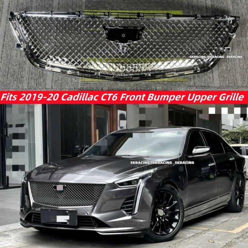 ABS Chrome Racing Honeycomb Grille for 2019-2020 Cadillac CT6 Front Bumper-image