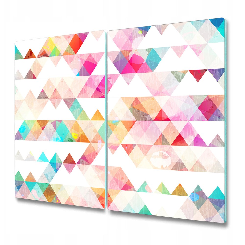 Glass Worktop Saver Kitchen Rainbow Triangle Geometry Triangle Colourful 2x30x52