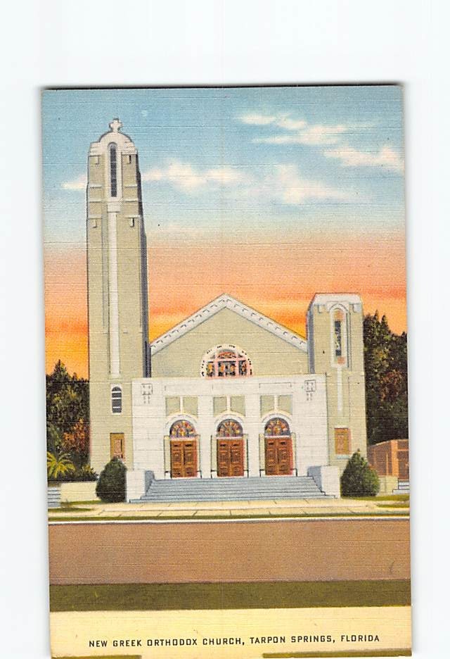 Postcard New Greek Orthodox Church Tarpon Springs Florida USA