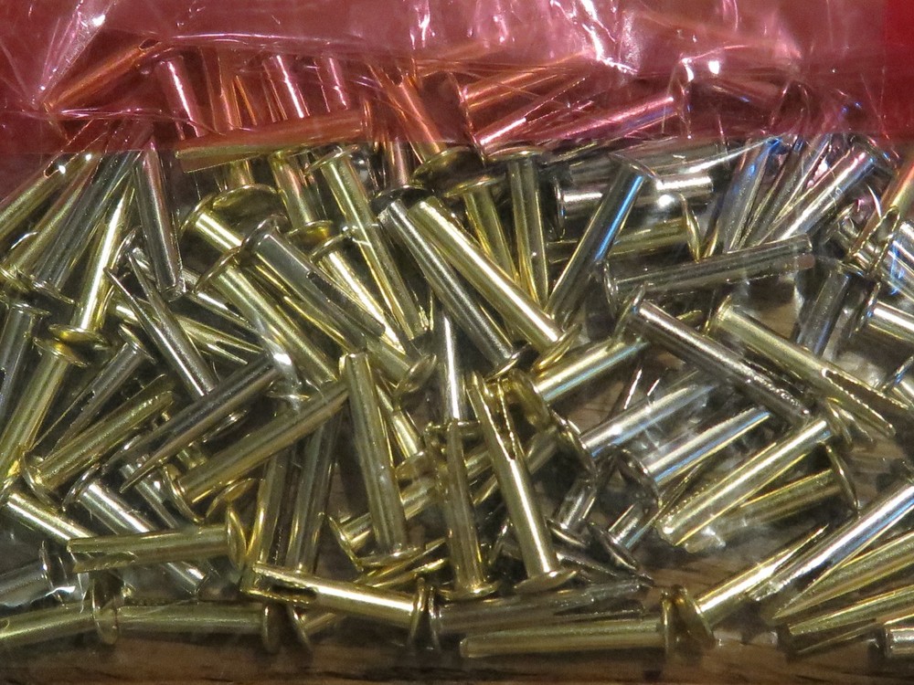 100 split rivets nickel and brass 5/8