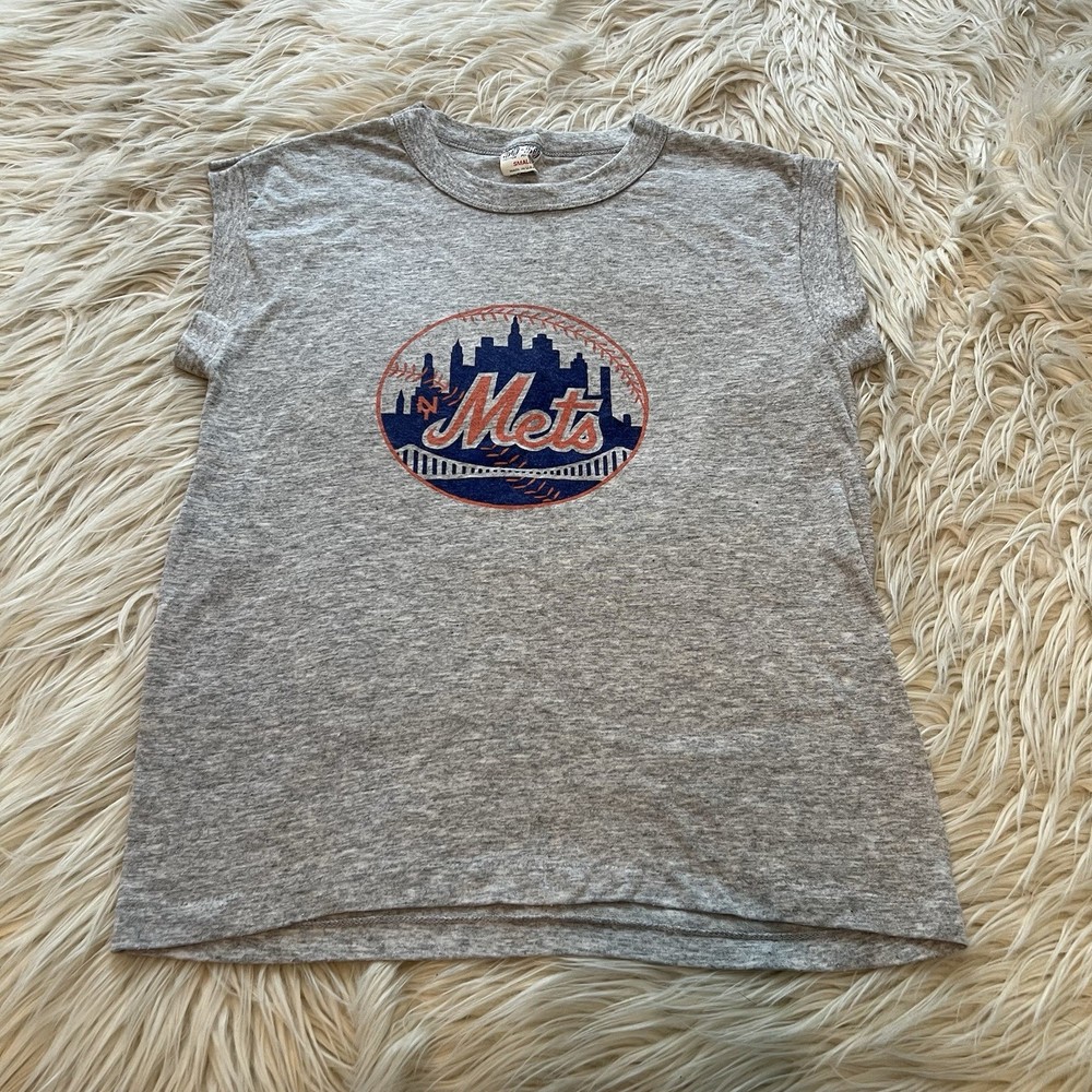 Vintage 90s New York Mets MLB Muscle Tee Tank Sleeveless Shirt Single Stitch S