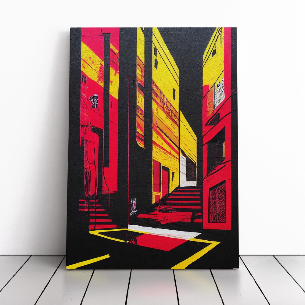 City Street Architecture Canvas Wall Art Print Framed Picture Decor Dining Room