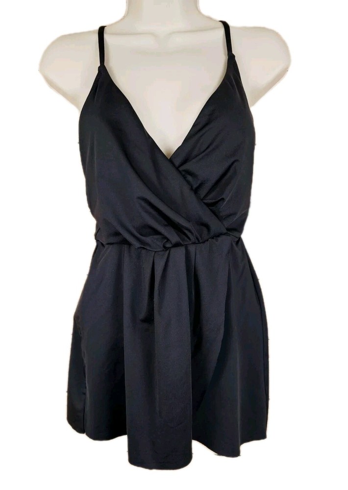 NWT Anne Cole Black One Piece Swimsuit Size 8