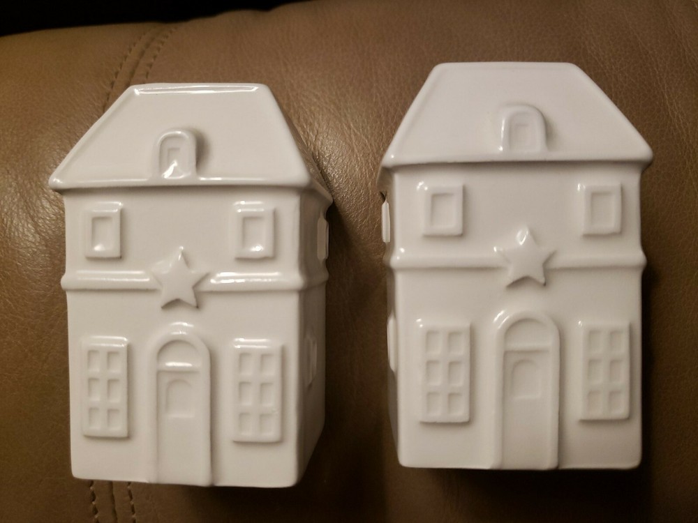 2 Piece House Salt Pepper Shaker Set Ceramic White by Threshold from Target
