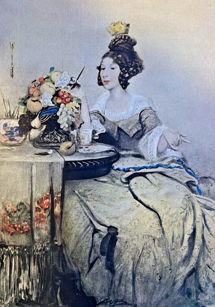 1912 Vintage Magazine Illustration The Artist In Wax Fruit by Anna Whelan Betts