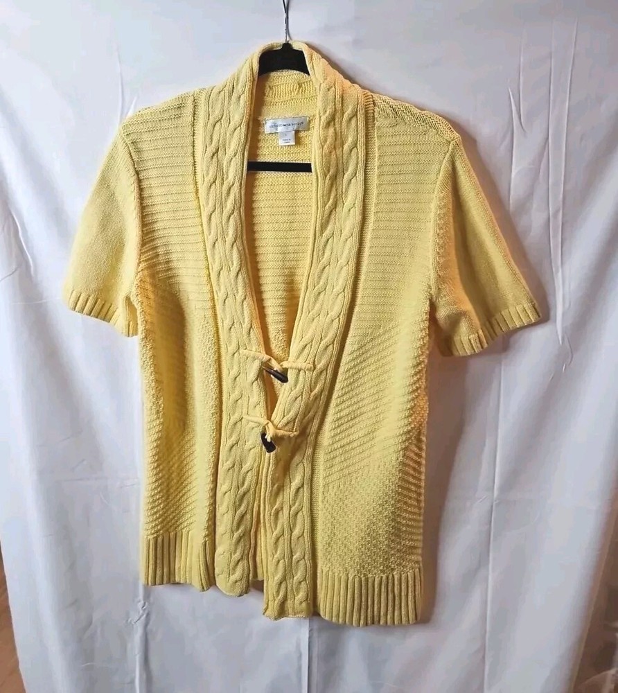 Christopher & banks Women's Pre-owned Size L Yellow Cotton Blend Sweater