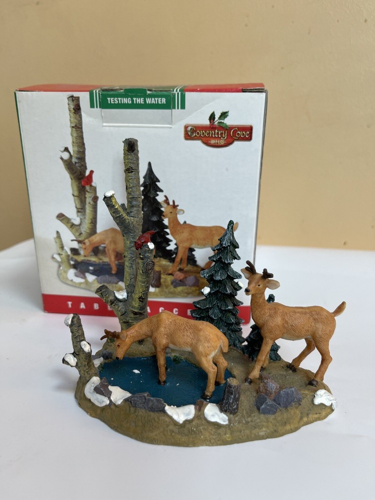 Lemax Coventry Cove Deer Testing Water Christmas Village Table Decor-image