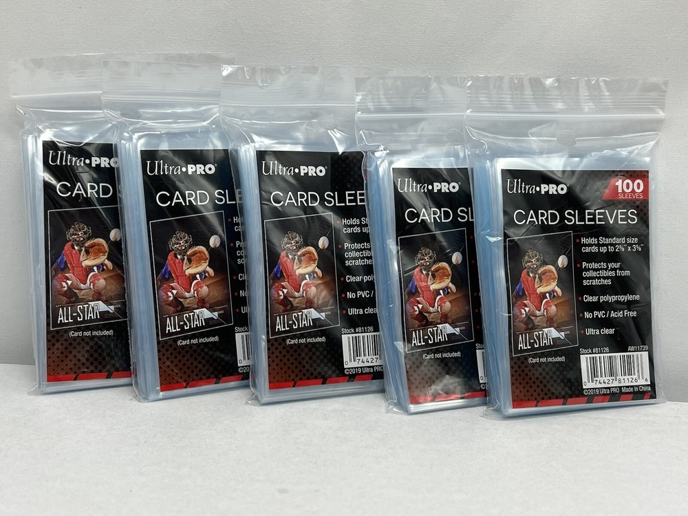 (5) Ultra Pro Soft Penny Card Sleeves 100ct Standard Size Cards Free Shipping!