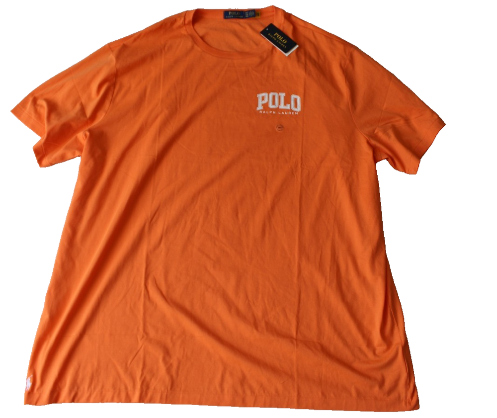 NWT Polo Ralph Lauren Men's T-Shirt Size 4XLT Orange Short Sleeve 100% Cotton