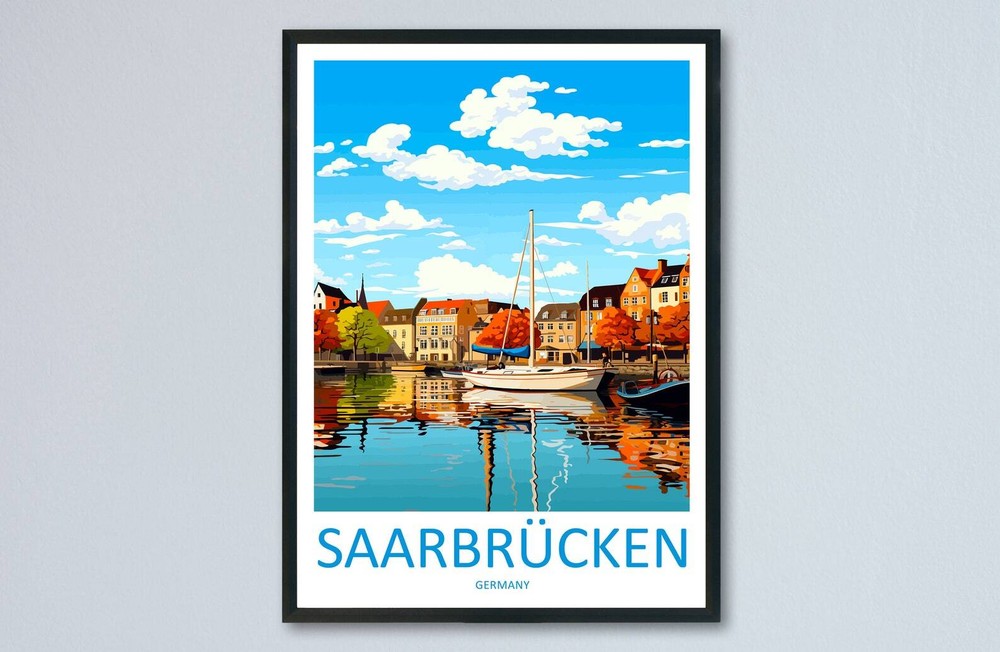 Saarbrcken Travel Print Wall Art Saarbrcken Wall Hanging Home Decor Saarbrcken