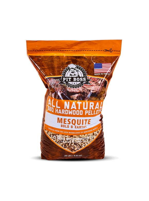 Pit Boss Texas Mesquite Hardwood Barbecue Grilling and Smoking Pellets - 20 lb