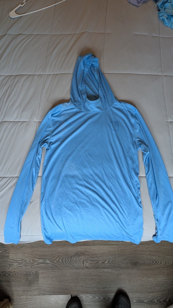 Carhartt Force Sun Defender Long Sleeve Hooded Graphic Tee Size Small