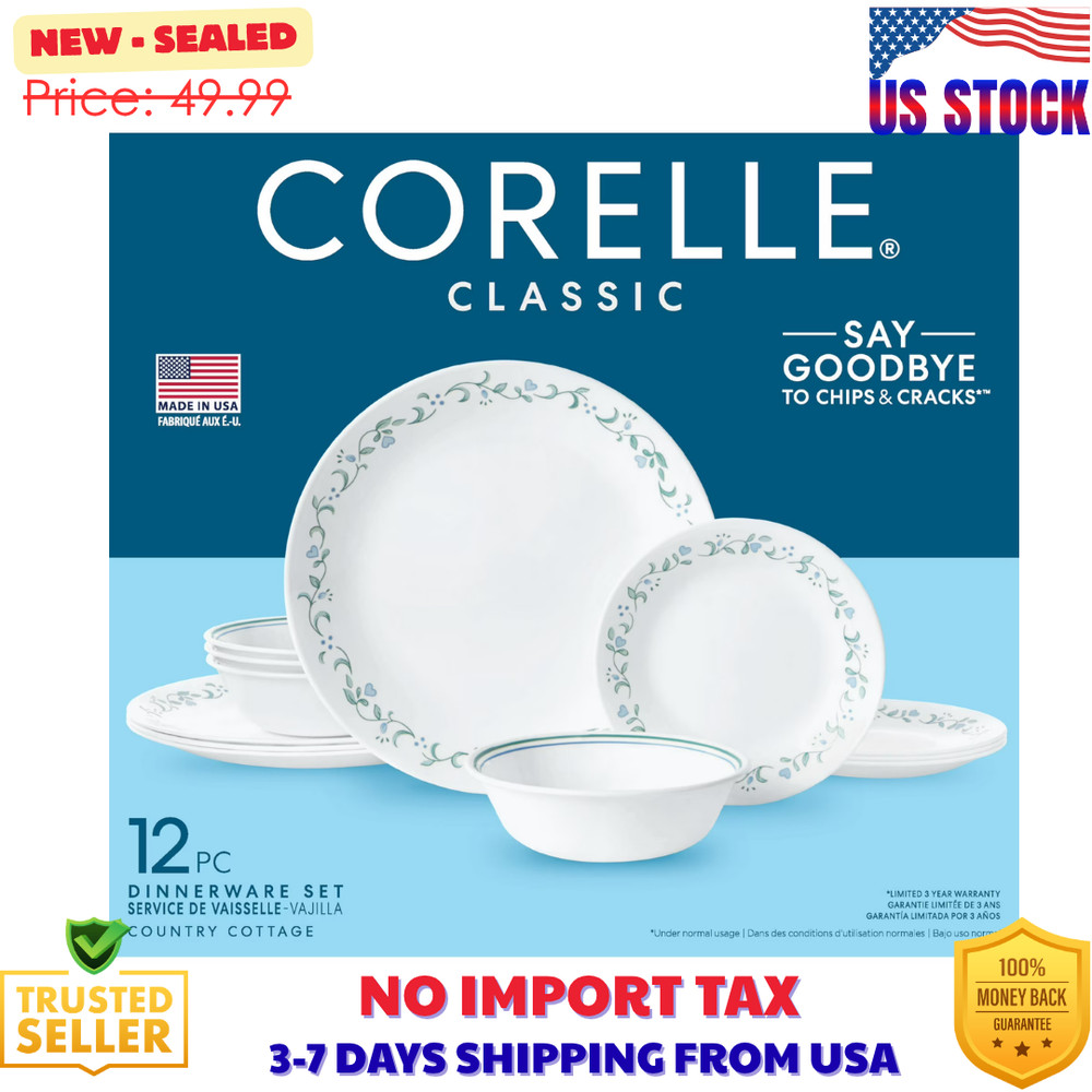 Corelle Country Cottage 12-Piece Glass Dinnerware Set (Service for 4)
