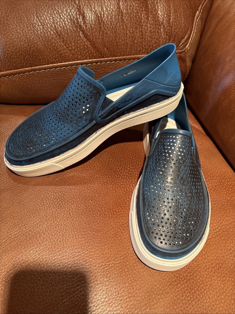 Crocs Citilane Roka Slip on Loafer Shoes Casual Comfort Blue & Black Men’s 7 EUC