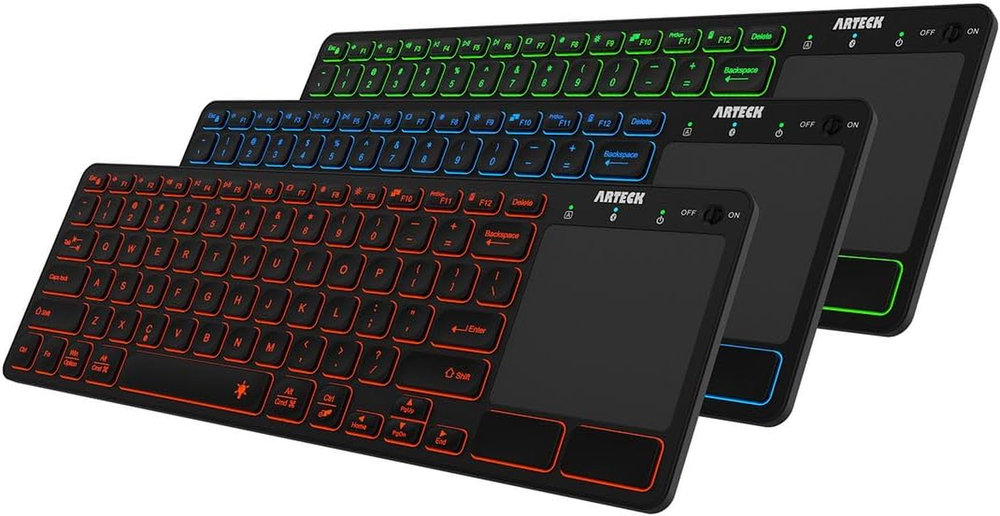 Universal 7-Color Backlit Bluetooth TV Keyboard with Media Controls
