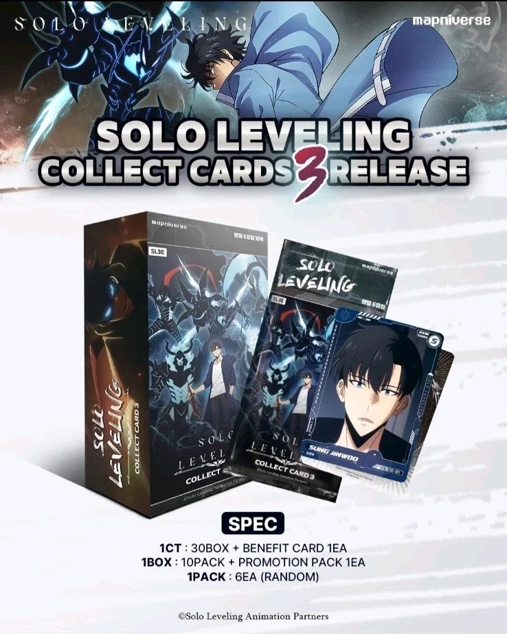 Solo Leveling Korean Collect Card Series 3 Booster Box Sung Jinwoo Sealed Anime