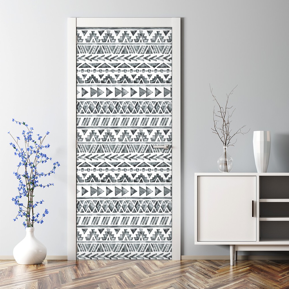 Ethnic Geometric Wall Decal Simple Bubble-Free Door Sticker