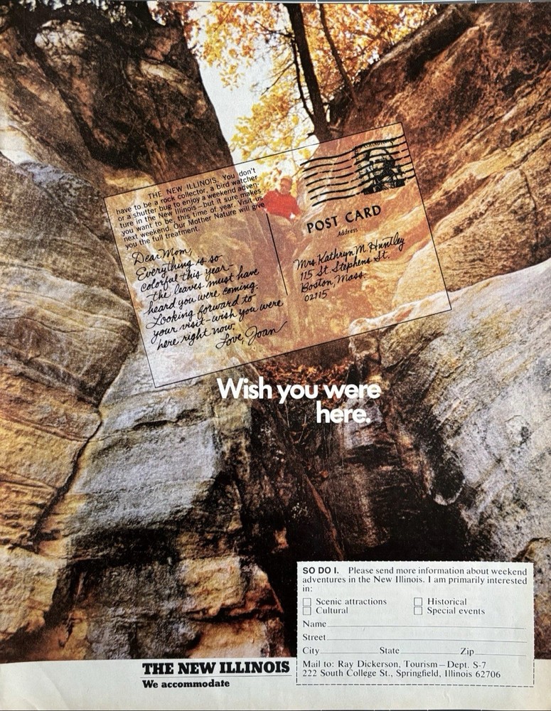 1970 Illinois Tourism Original Vintage Advertisement We Accommodate Print Ad-image