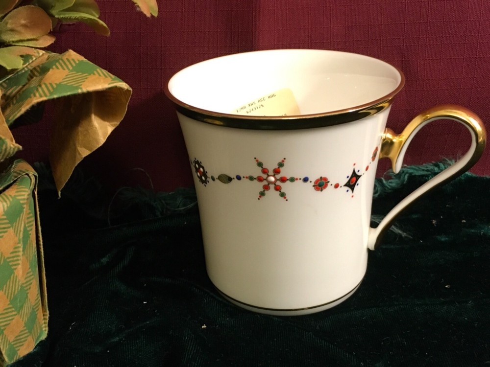 Set of 6 Lenox Eternal White Christmas Mugs Accent Mugs Brand NEW with tags USA-image