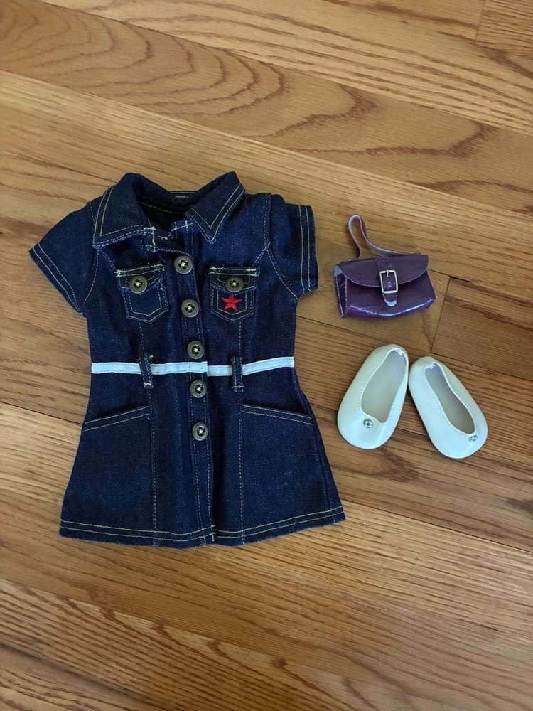 American Girl of Today Denim Dress Outfit