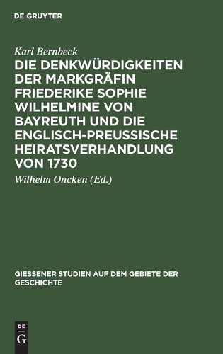 Karl Bernbeck Die Denkwürdigkeiten Der Markgräfin Friederike Sophie W (Hardback)Another great item from Rarewaves USA | Free delivery!