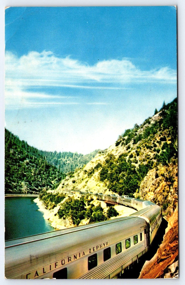 California Usa Zephyr Railroad Train Feather River Canyon Vintage Photo Postcard