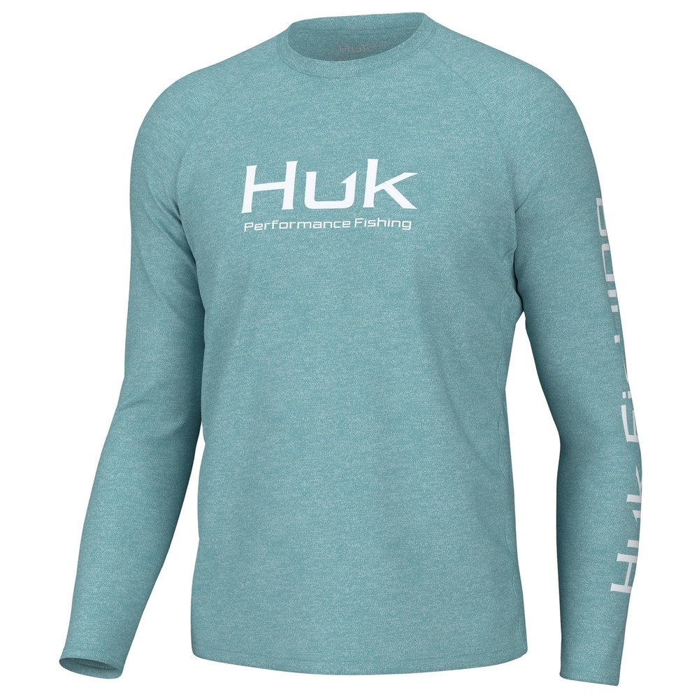 Men's Marine Blue Heather Fishing Shirt with Long Sleeves