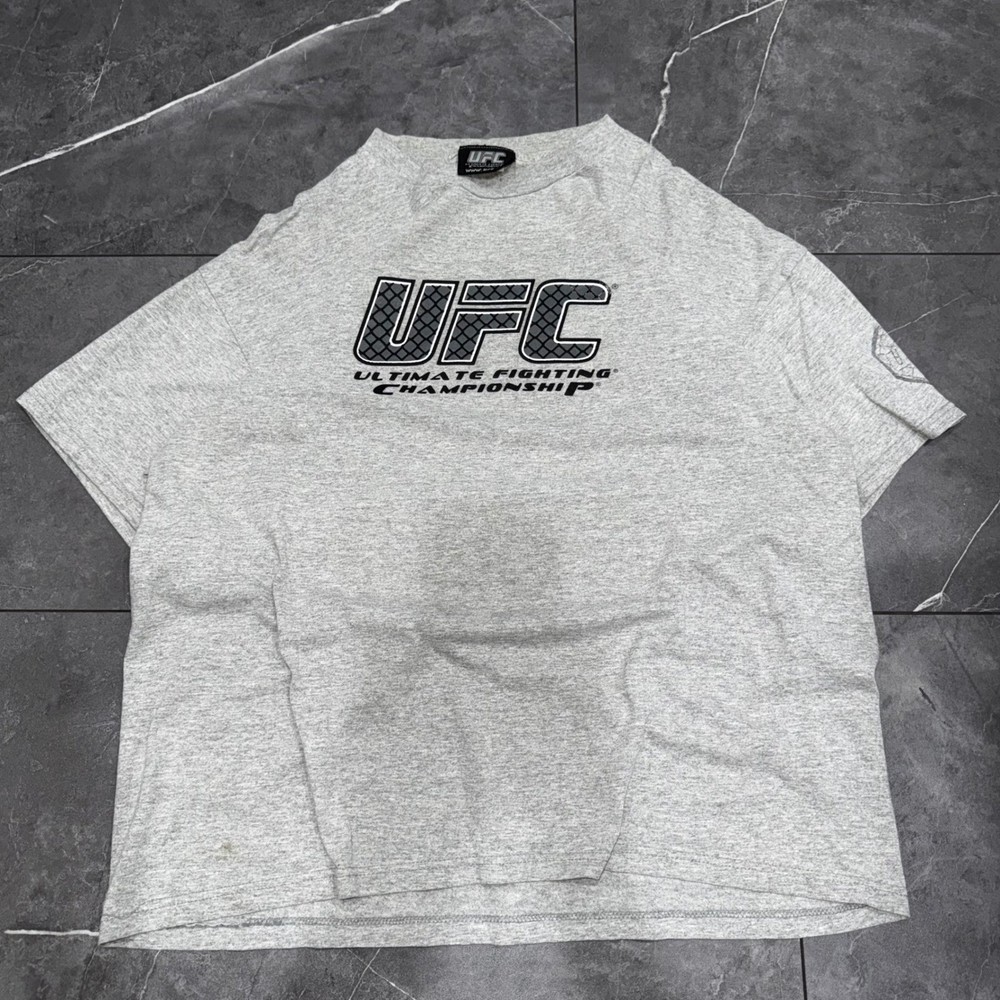 Vintage UFC Ultimate Fighting Championship T-Shirt Gray Graphic MMA Tee Mens XL