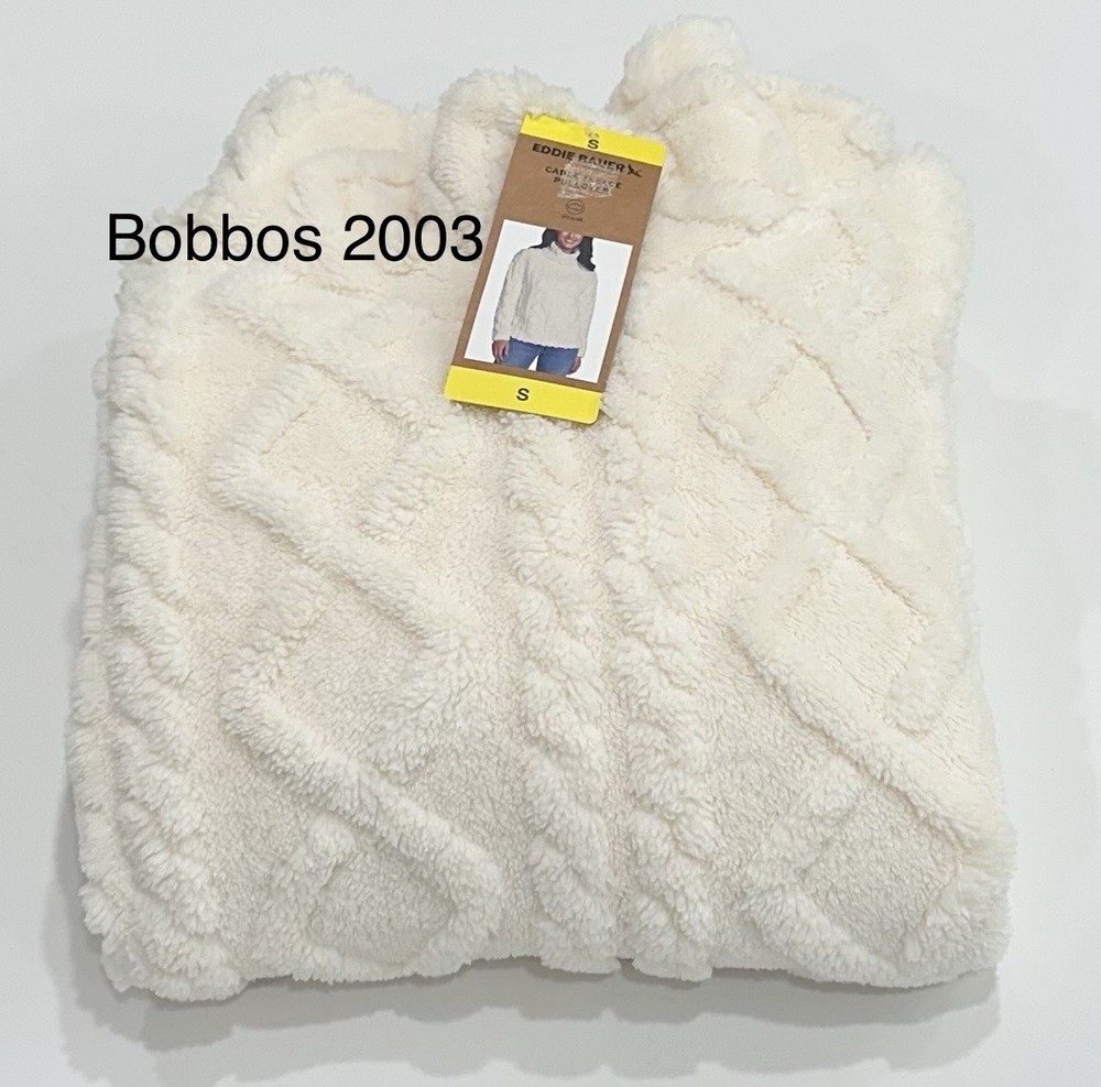 Eddie Bauer Women's Ultrasoft Cable Fleece Pullover, Ivory, Size S