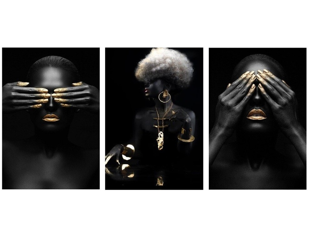 African Woman Canvas Painting Abstract Canvas Wall Art Black Poster Wall Picture