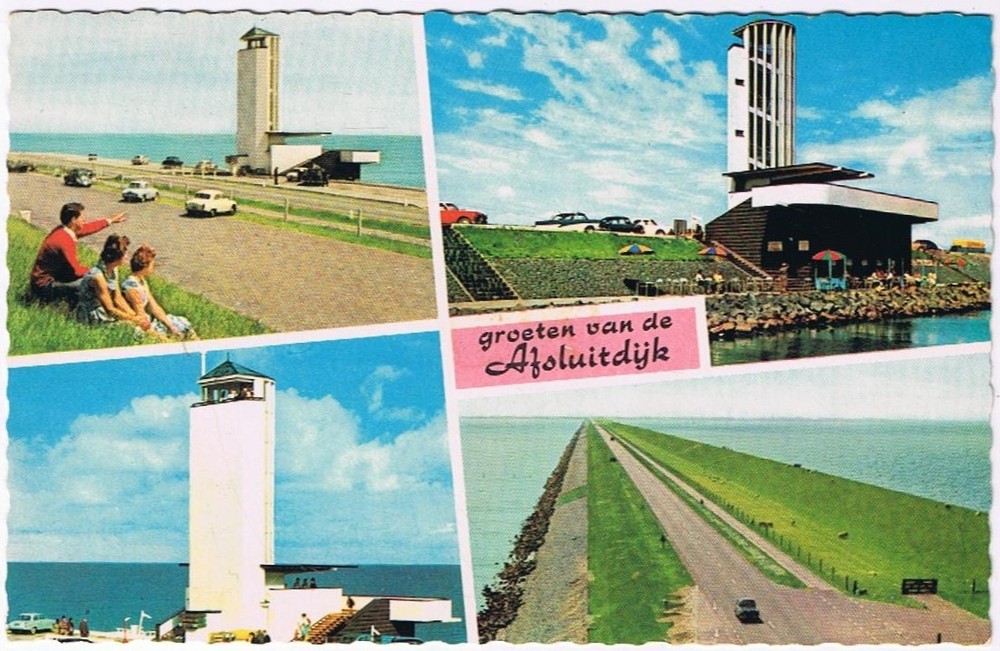 Postcard Greetings From Afsluitdijk Enclosing Dam Holland Netherlands