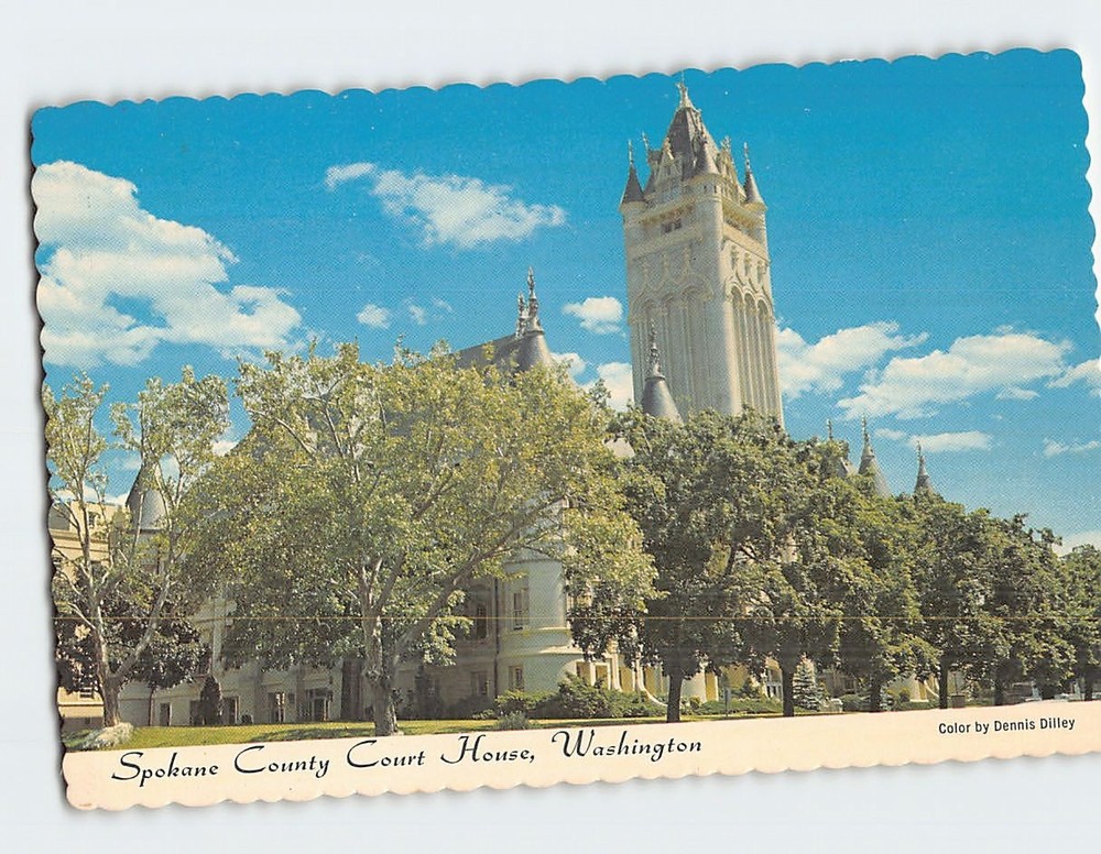 Postcard Spokane County Court House Spokane Washington USA